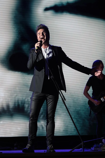 Vocalist performing on stage